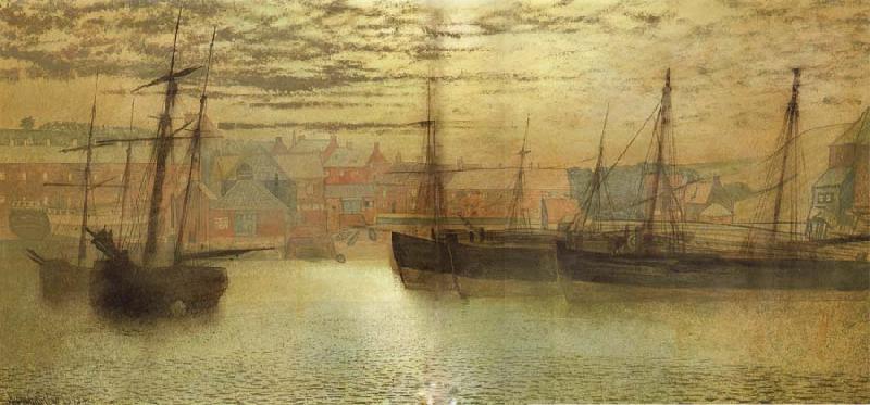 Atkinson Grimshaw Whitby Harbour oil painting picture